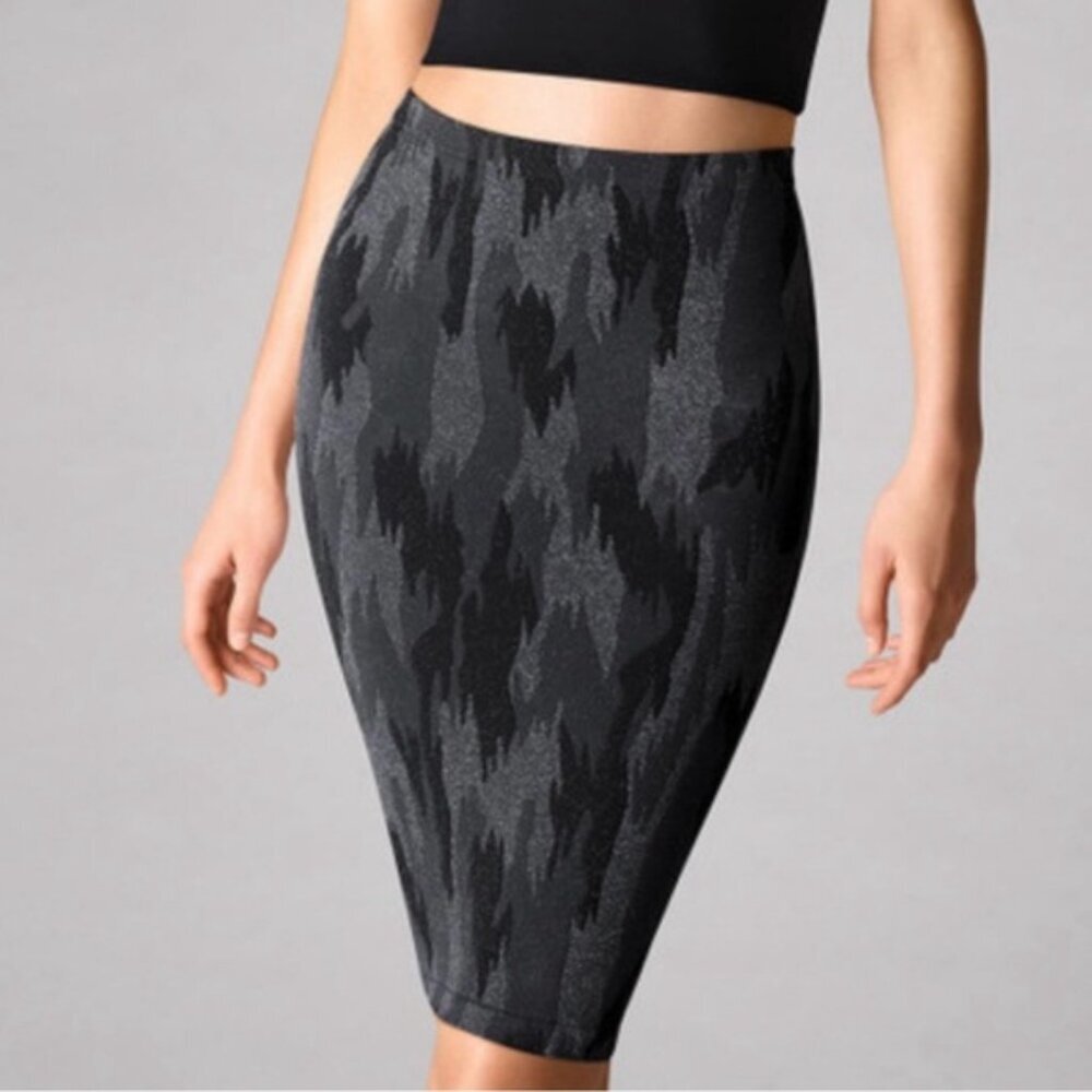 NWT WOLFORD AUSTRIA🇦🇹MADE Camouflage Skirt Dark Grey Silver Skirt Glitter XS